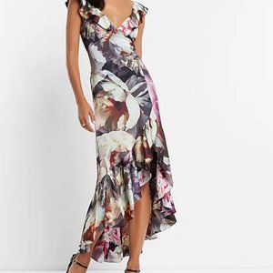 Absolutely gorgeous satin ruffle dress